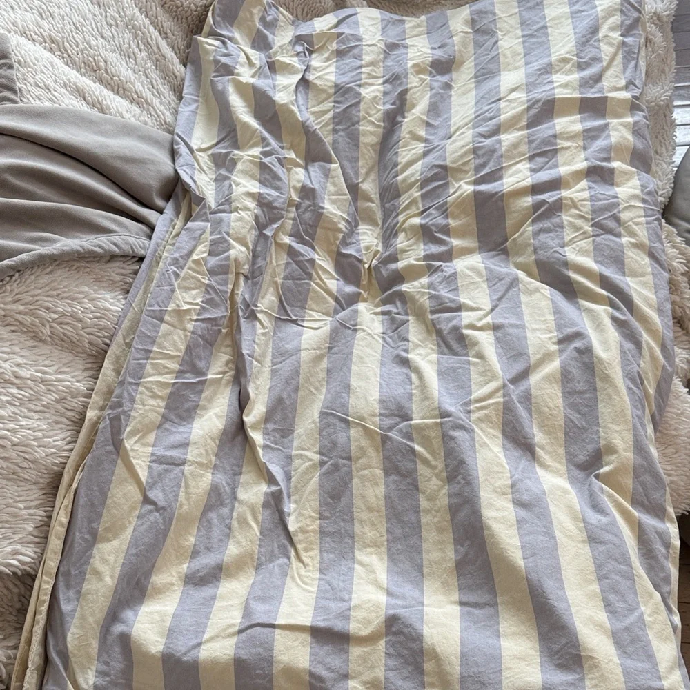 Striped Blue and White Duvet Cover - Classic Coastal Style